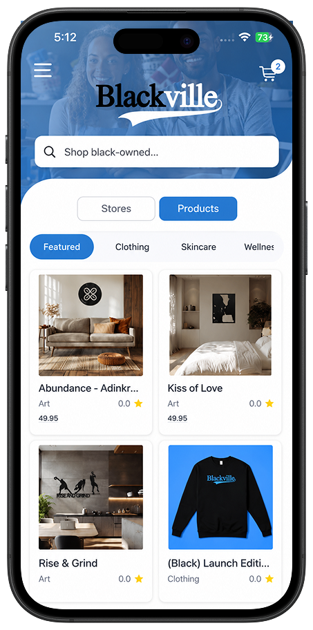 Blackville marketplace app screens