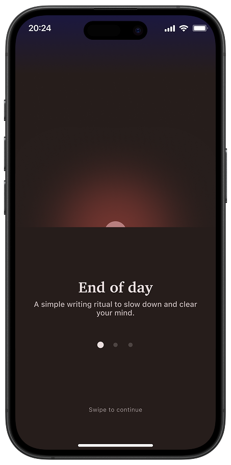 End of Day app screens
