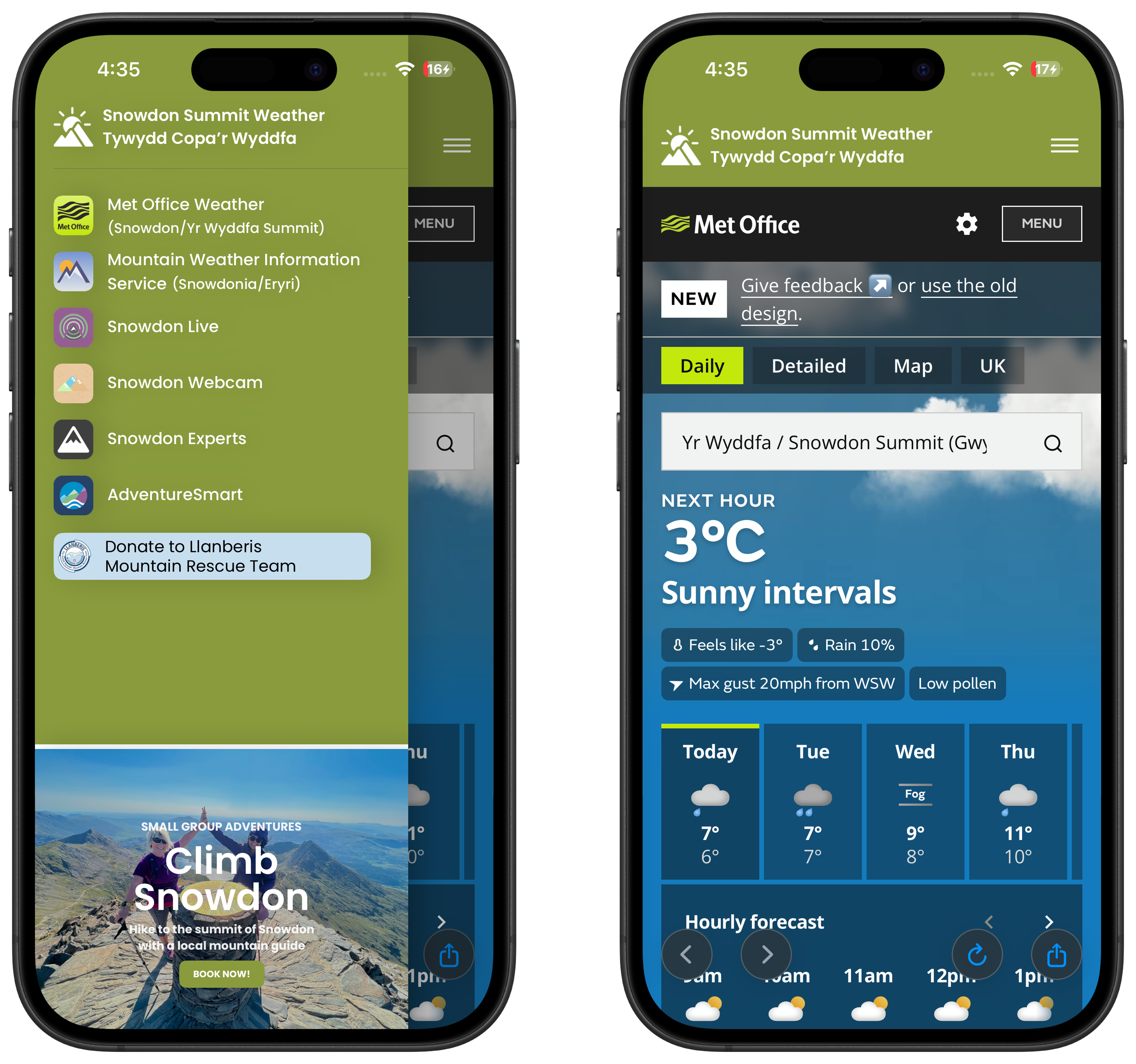 Snowdon Summit Weather banner