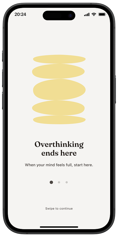 Stop Overthinking app screens